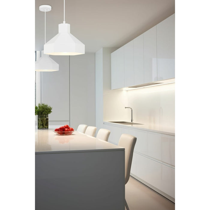 Access Lighting Poly 1 Light Pendant, Matte White