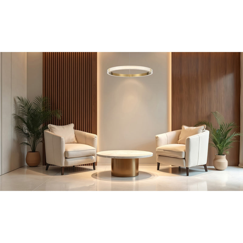 Access Panache 3CCT LED Pendant, Brass/Acrylic Lens