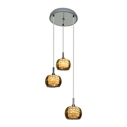 Access Lighting Glam 3 Light Pendant, Chrome