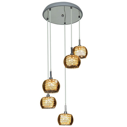 Access Lighting Glam 5 Light Pendant, Chrome