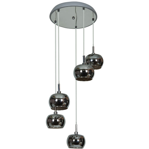 Access Lighting Glam 5 Light Pendant, Chrome