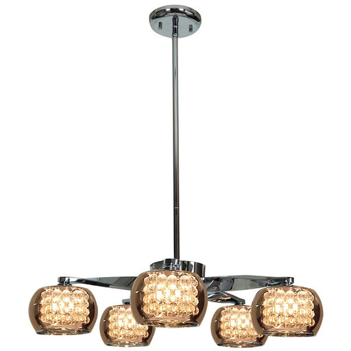 Access Lighting Glam 5 Light Chandelier, Chrome
