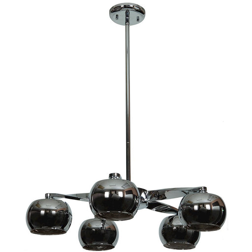 Access Lighting Glam 5 Light Chandelier, Chrome