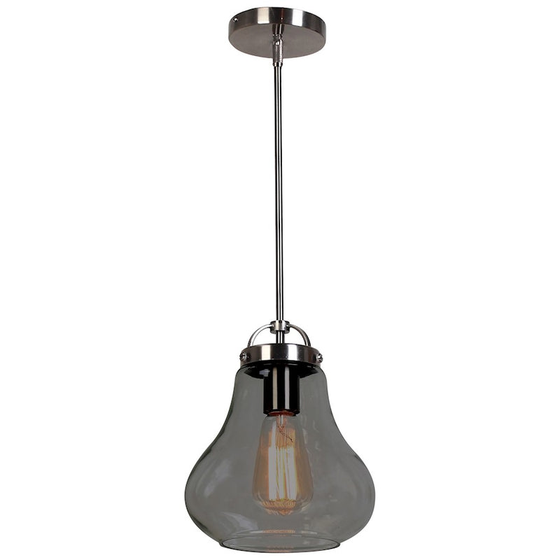 Access Lighting Flux 1 Light Pendant, Antique Nickel/Smoke