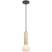 Access Lighting Stone 1 Light Pendant, Travertine/Opal