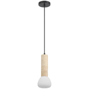Access Lighting Stone 1 Light Pendant, Travertine/Opal