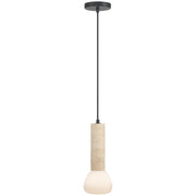Access Lighting Stone 1 Light Pendant, Travertine/Opal