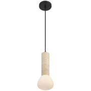 Access Lighting Stone 1 Light Pendant, Travertine/Opal