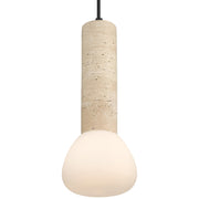 Access Lighting Stone 1 Light Pendant, Travertine/Opal
