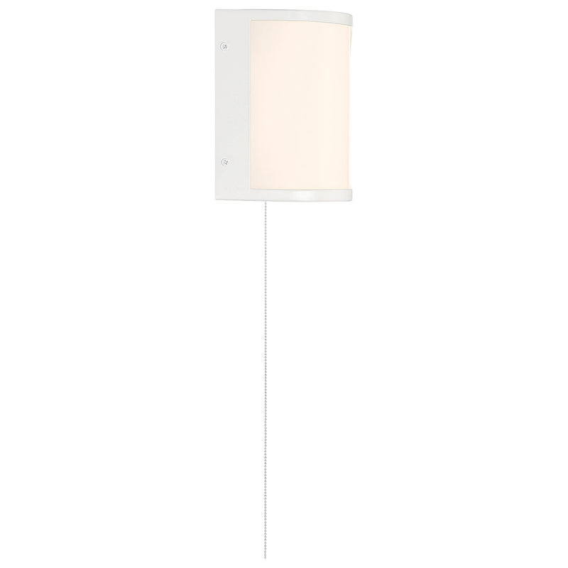 Access Lighting Bell T8 Pull Chain Wall Mount, White/Acrylic Lens
