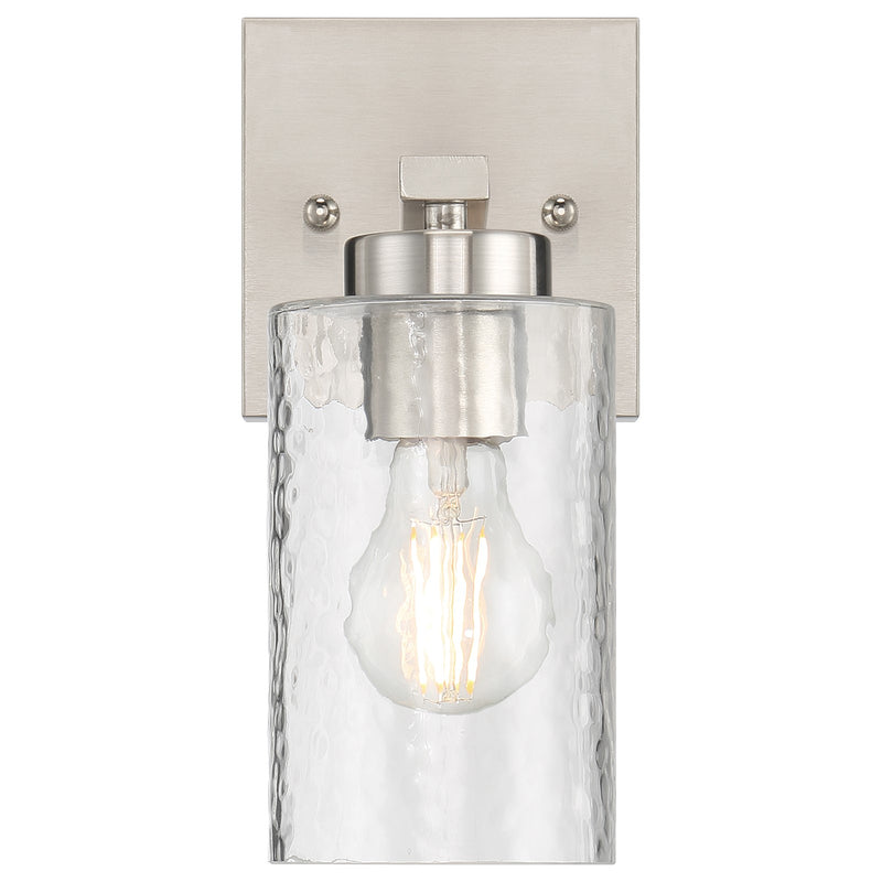 Access Lighting Ellie 1 Light Wall Sconce, Brushed Steel/Clear