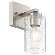 Access Lighting Ellie 1 Light Wall Sconce, Brushed Steel/Clear