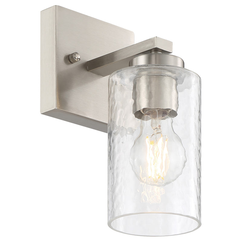 Access Lighting Ellie 1 Light Wall Sconce, Brushed Steel/Clear