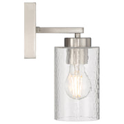 Access Lighting Ellie 1 Light Wall Sconce, Brushed Steel/Clear