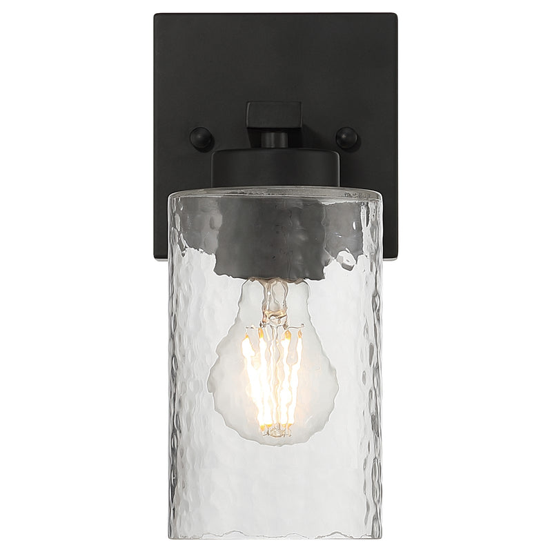 Access Lighting Ellie 1 Light Wall Sconce, Matte Black/Clear