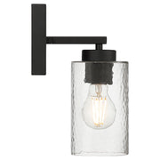 Access Lighting Ellie 1 Light Wall Sconce, Matte Black/Clear