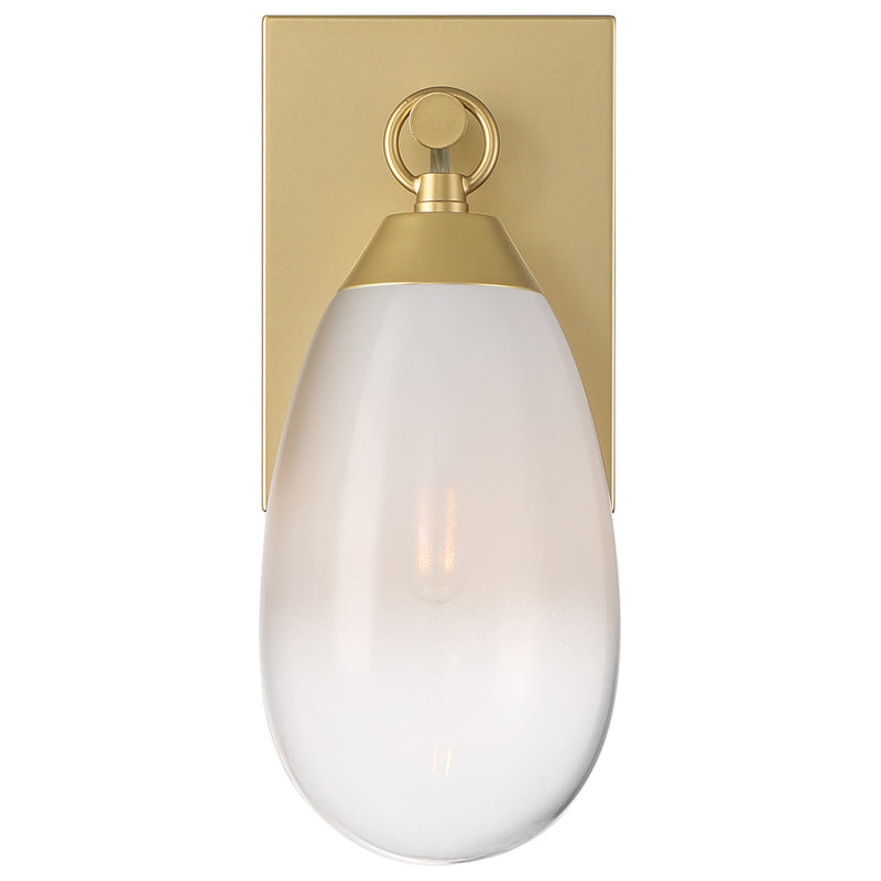 Access Ombre 1Lt Wall Sconce, Antique Brass/Clr Frosted