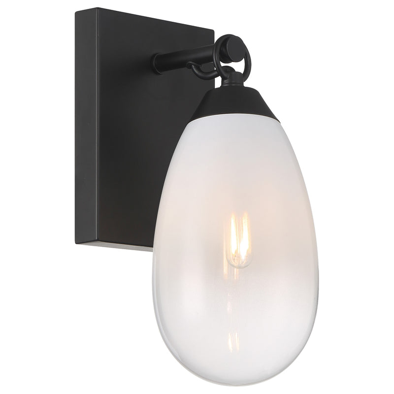 Access Lighting Ombre 1Lt Wall Sconce, Black/Clear Frosted