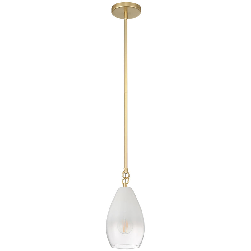 Access Lighting Ombre 1Lt Pendant, Antique Brass/Clear Frosted