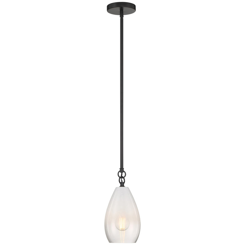 Access Lighting Ombre 1 Light Pendant, Black/Clear Frosted