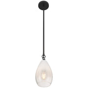 Access Lighting Ombre 1 Light Pendant, Black/Clear Frosted