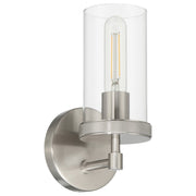 Access Lily 1 LightWall Sconce, 9.75"H, Brushed Steel/Clr
