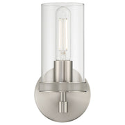 Access Lily 1 LightWall Sconce, 9.75"H, Brushed Steel/Clr