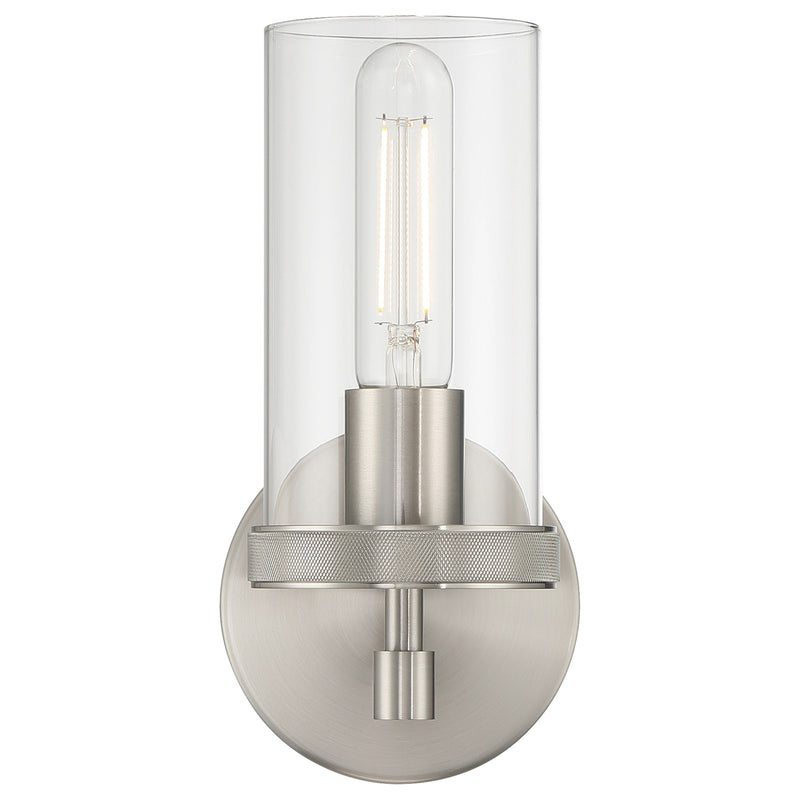 Access Lily 1 LightWall Sconce, 9.75"H, Brushed Steel/Clr