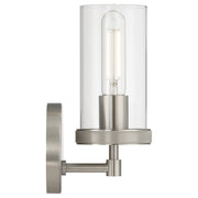 Access Lily 1 LightWall Sconce, 9.75"H, Brushed Steel/Clr