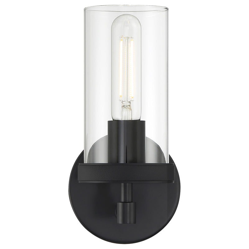 Access Lighting Lily 1Lt Wall Sconce, 9.75"H, Matte Black/Clear