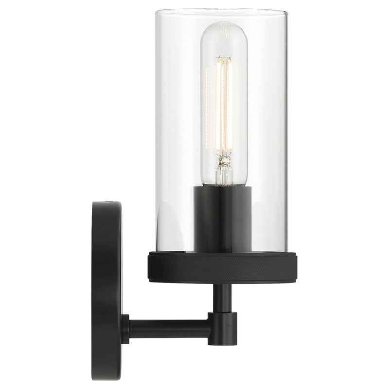 Access Lighting Lily 1Lt Wall Sconce, 9.75"H, Matte Black/Clear