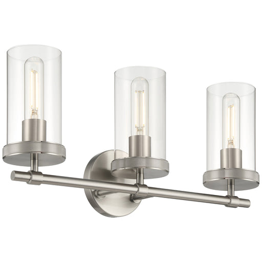 Access Lighting Lily 3 Light Vanity, Brushed Steel/Clear