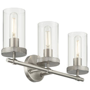 Access Lighting Lily 3 Light Vanity, Brushed Steel/Clear