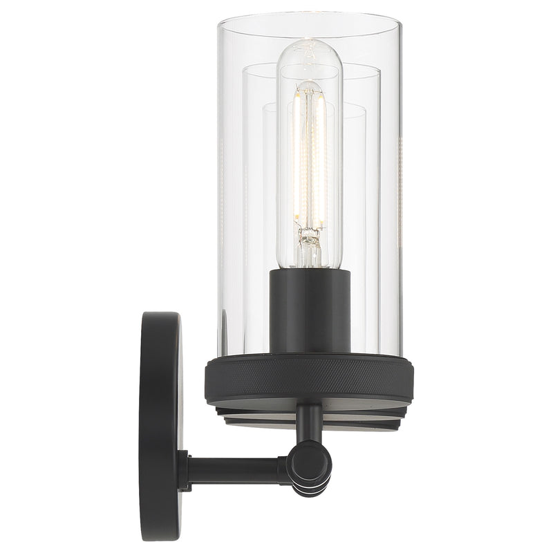 Access Lighting Lily 3 Light Vanity, Matte Black/Clear