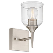 Access Lighting Beacon 1 Light Wall Sconce, Brushed Steel/Clear
