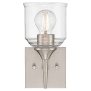 Access Lighting Beacon 1 Light Wall Sconce, Brushed Steel/Clear