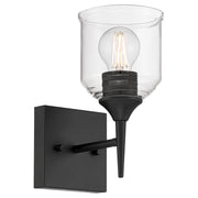 Access Lighting Beacon 1 Light Wall Sconce, Matte Black/Clear