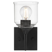 Access Lighting Beacon 1 Light Wall Sconce, Matte Black/Clear