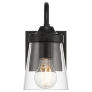 Access Lighting Dickens 1 Light Wall Sconce, Black/Clear