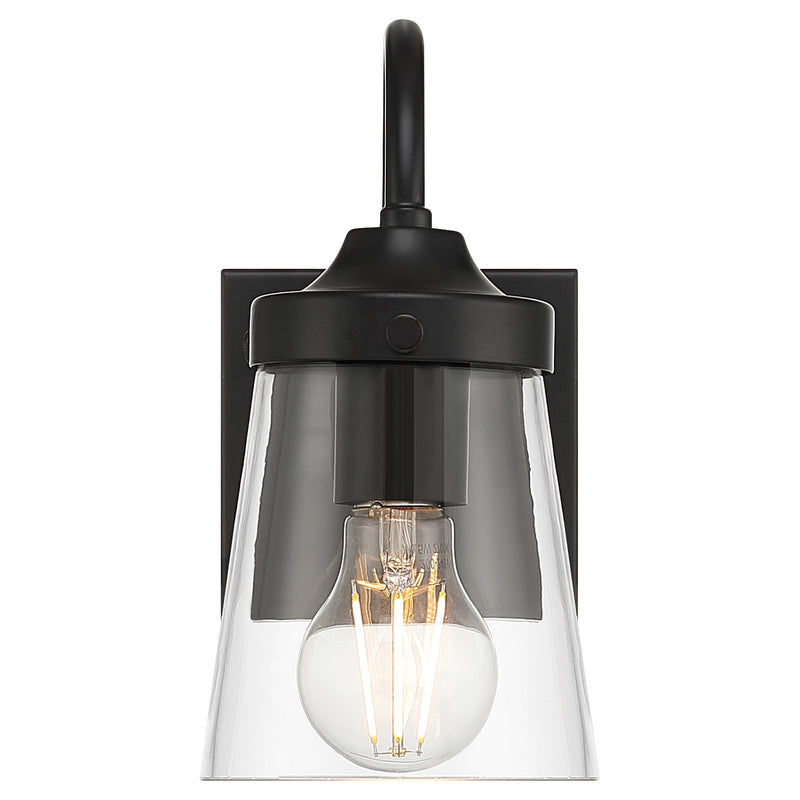 Access Lighting Dickens 1 Light Wall Sconce, Black/Clear