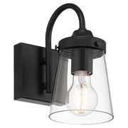 Access Lighting Dickens 1 Light Wall Sconce, Black/Clear