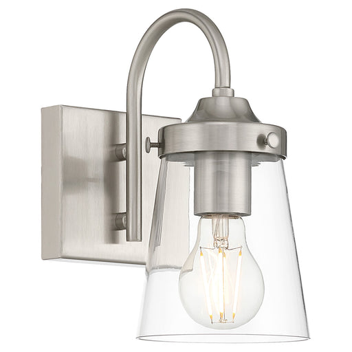 Access Lighting Dickens 1 Light Wall Sconce, Brushed Steel/Clear
