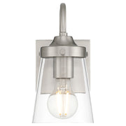 Access Lighting Dickens 1 Light Wall Sconce, Brushed Steel/Clear