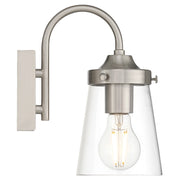 Access Lighting Dickens 1 Light Wall Sconce, Brushed Steel/Clear