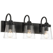 Access Lighting Dickens 3 Light Vanity, Black/Clear