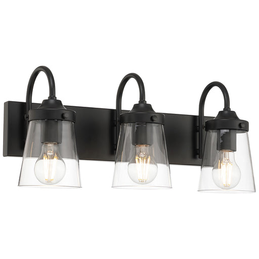 Access Lighting Dickens 3 Light Vanity, Black/Clear