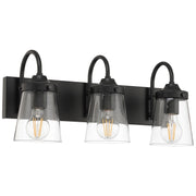 Access Lighting Dickens 3 Light Vanity, Black/Clear