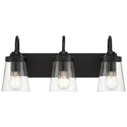 Access Lighting Dickens 3 Light Vanity, Black/Clear