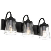 Access Lighting Dickens 3 Light Vanity, Black/Clear