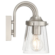 Access Lighting Dickens 3 Light Vanity, Brushed Steel/Clear